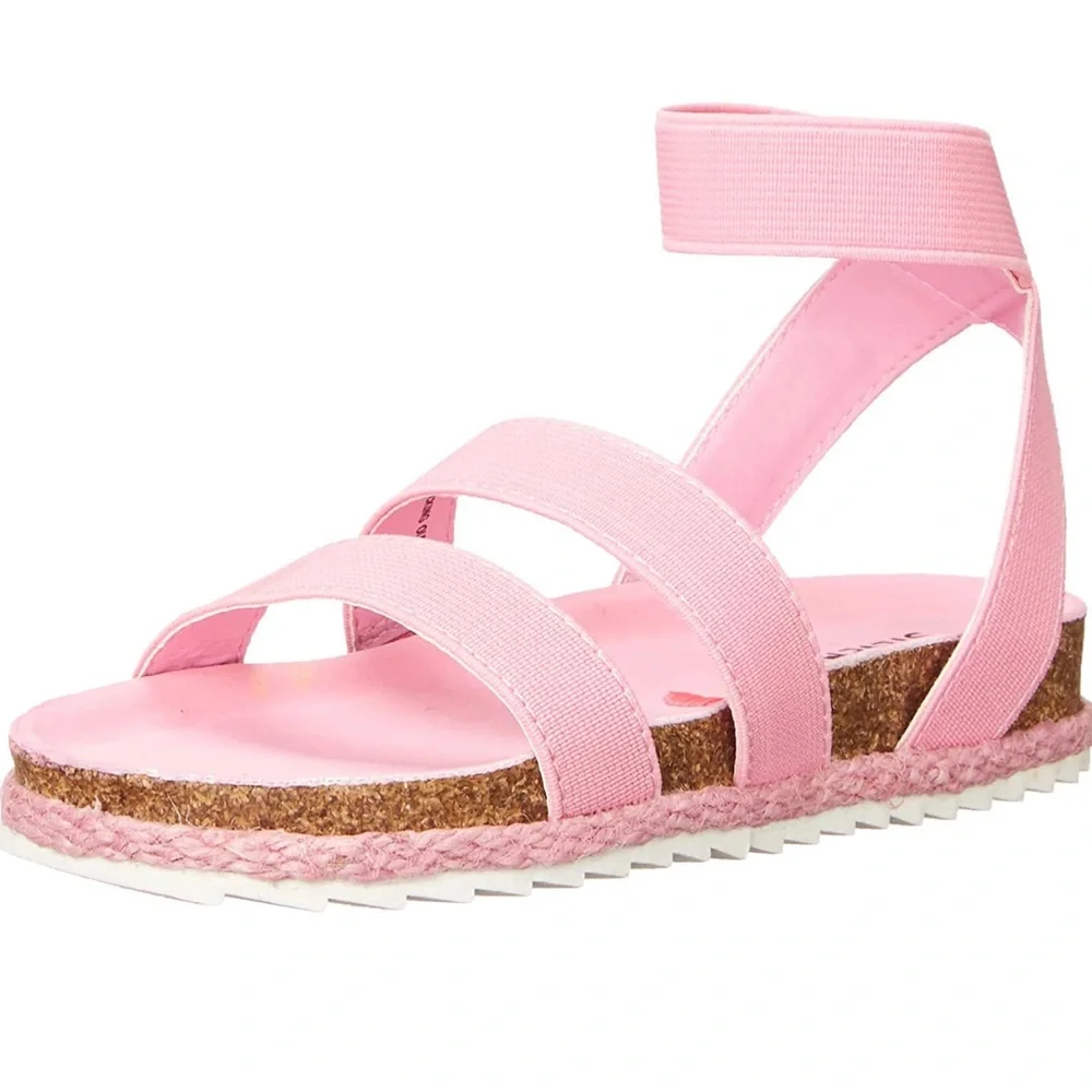 Steve Madden Girls Kimmie Espadrille Wedge Sandal Pink Kids Size 3
